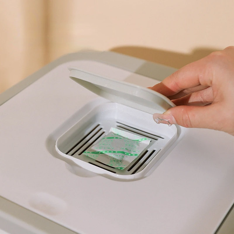 Cubo de almacenamiento de comida para mascotas, suministros sellados de gran capacidad, caja de cocina para aperitivos, 5/10KG - imagen 5