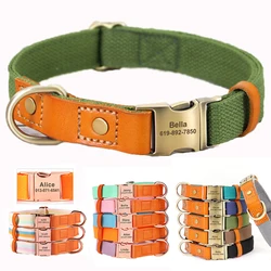 Collar personalizado para perro con hebilla de cuero o nylon