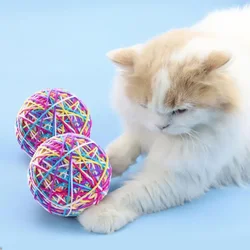Bola de lana con campana para perros y gatos – Juguete interactivo colorido