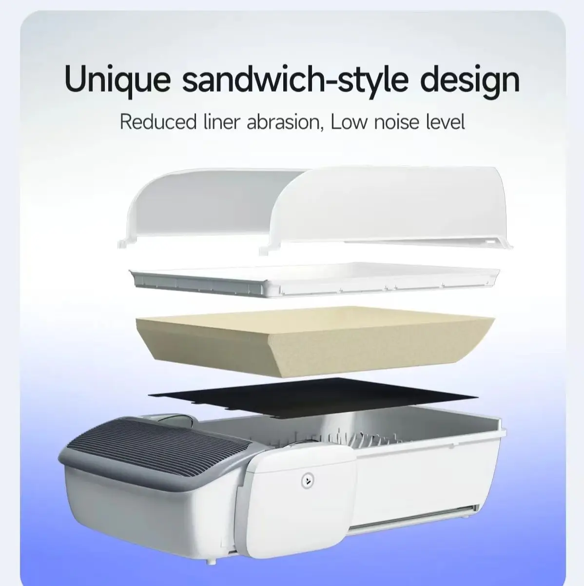 Caja de arena inteligente para gatos, orinales para gatos autolimpiantes automáticos, inodoro abierto semicerrado para gatos, suministros para mascotas de gran tamaño - imagen 5