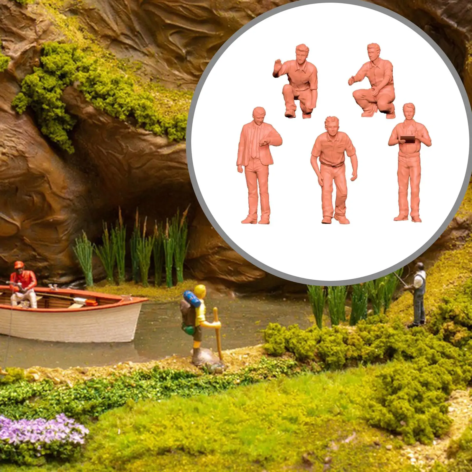 5x 1:64 Scale Miniature Figures Tiny Layout Props Decoration DIY Projects Dioramas Mini People Figurines Micro Landscape Decor