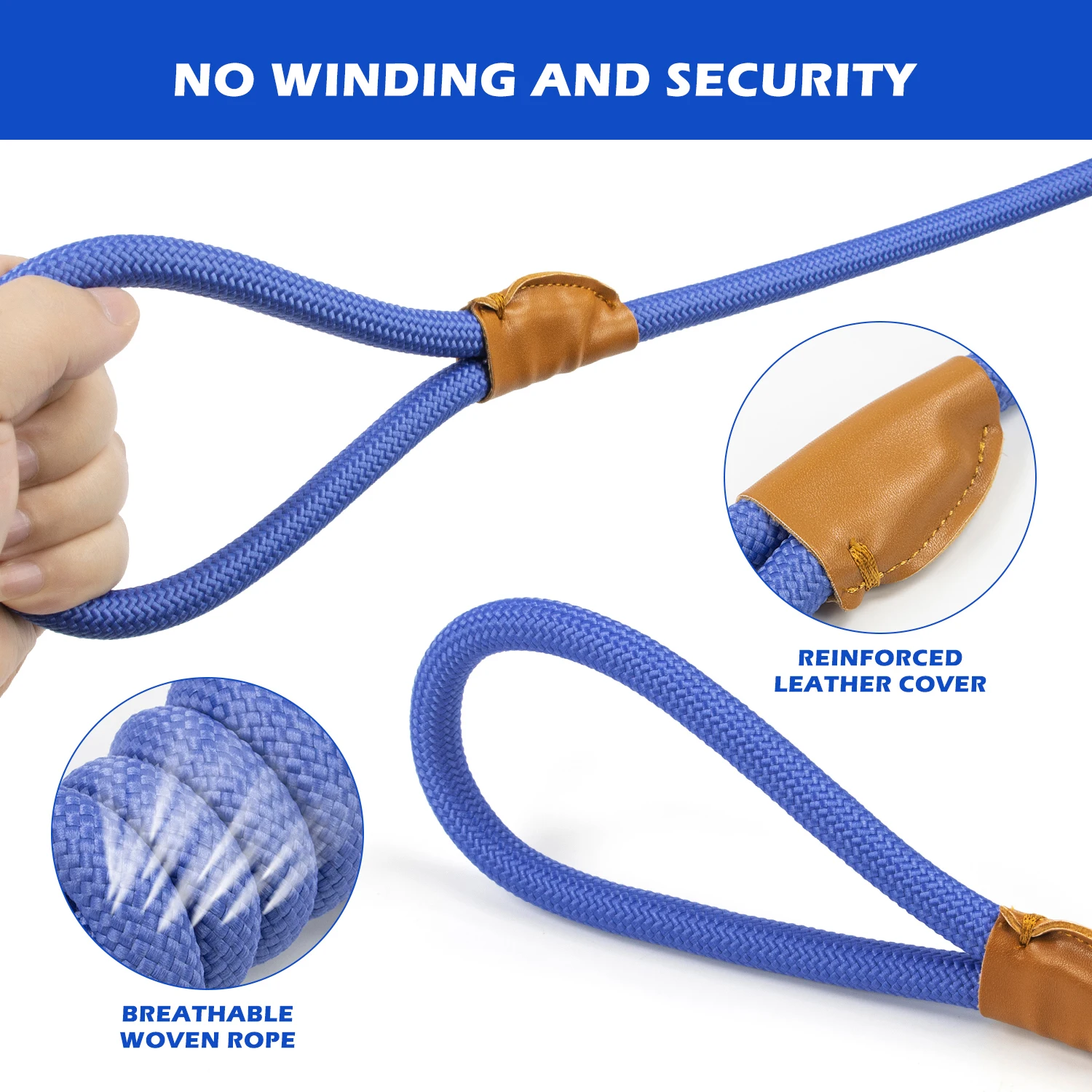 Correa para perros medianos y grandes de 1,5 M y 2,1 M, tipo fácil y práctico, correa de entrenamiento para perros grandes - imagen 5