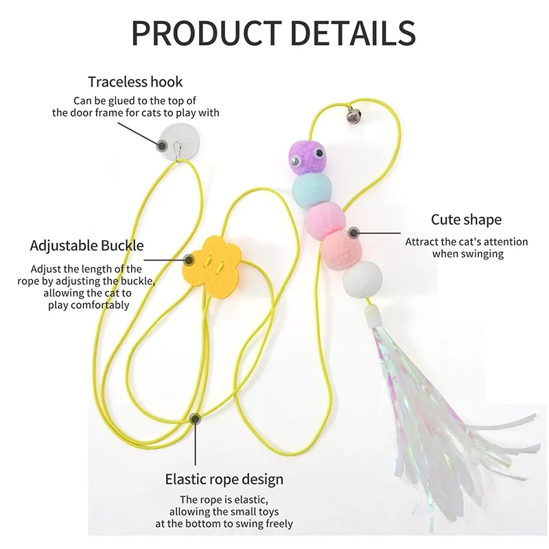 Juguete interactivo colgante para gato, juego de simulación divertido, juguete interactivo para gatito, Teaser varita, suministros para gatos - imagen 3
