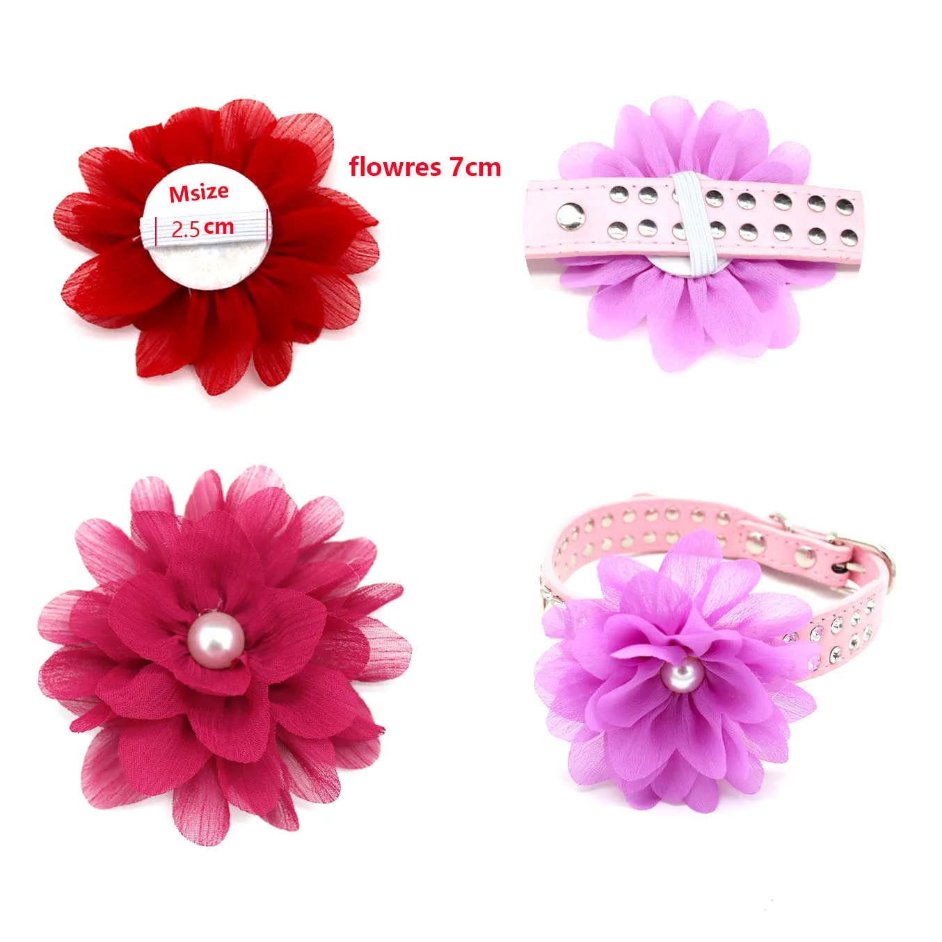 Collar de flores para perros, pajarita deslizante de pera para mascotas, pajarita para perros pequeños, accesorios de aseo para perros pequeños, 50/100PS - imagen 2