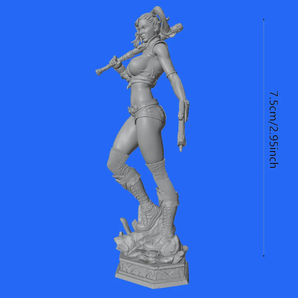 Figura resina chica con pistola y bate – decoración hogar - imagen 2