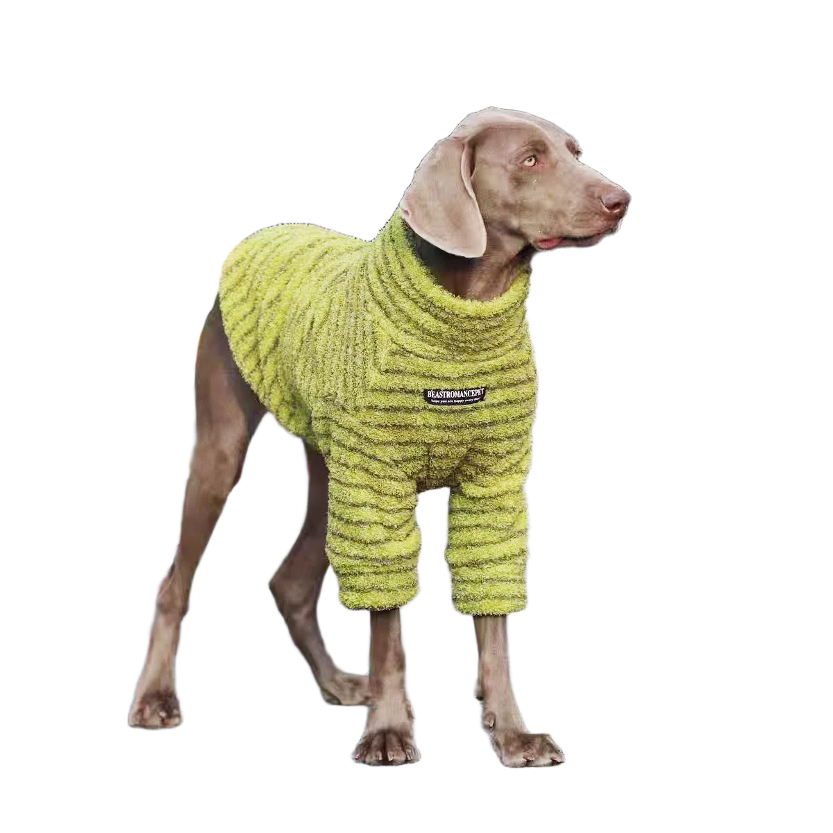 Suéter de lana a rayas para perros, sudadera de cuello alto, camisa de invierno, ropa para perros medianos y grandes, jersey para mascotas - imagen 2
