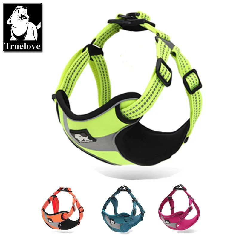 Truelove ajustable fácil arnés mascotas perros aventura aire libre 3M reflectante perro Halter protector Nylon caminar arnés perros chaleco