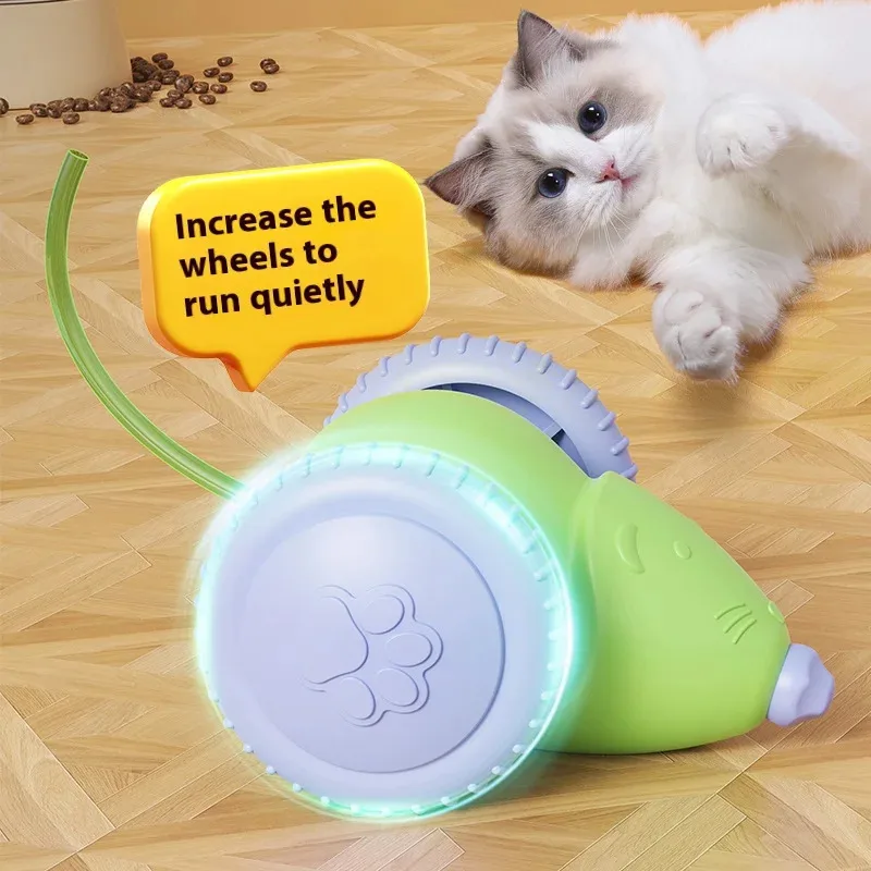 Ratón eléctrico para coche, juguetes interactivos para gatos, rompecabezas automático recargable con productos inteligentes para evitar obstáculos para mascotas - imagen 5