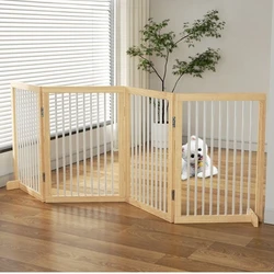 Valla plegable madera para perros y gatos – Barrera de seguridad