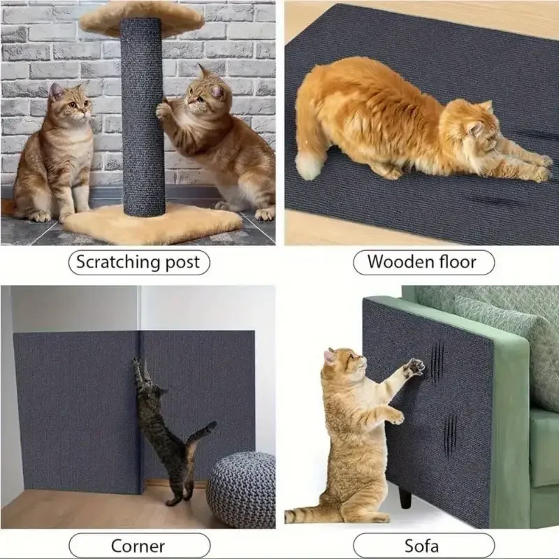 NONOR-alfombrilla de rascado para gatos, alfombra recortable autoadhesiva, poste de rascado para gatos, protección de muebles de sofá antiarañazos - imagen 5