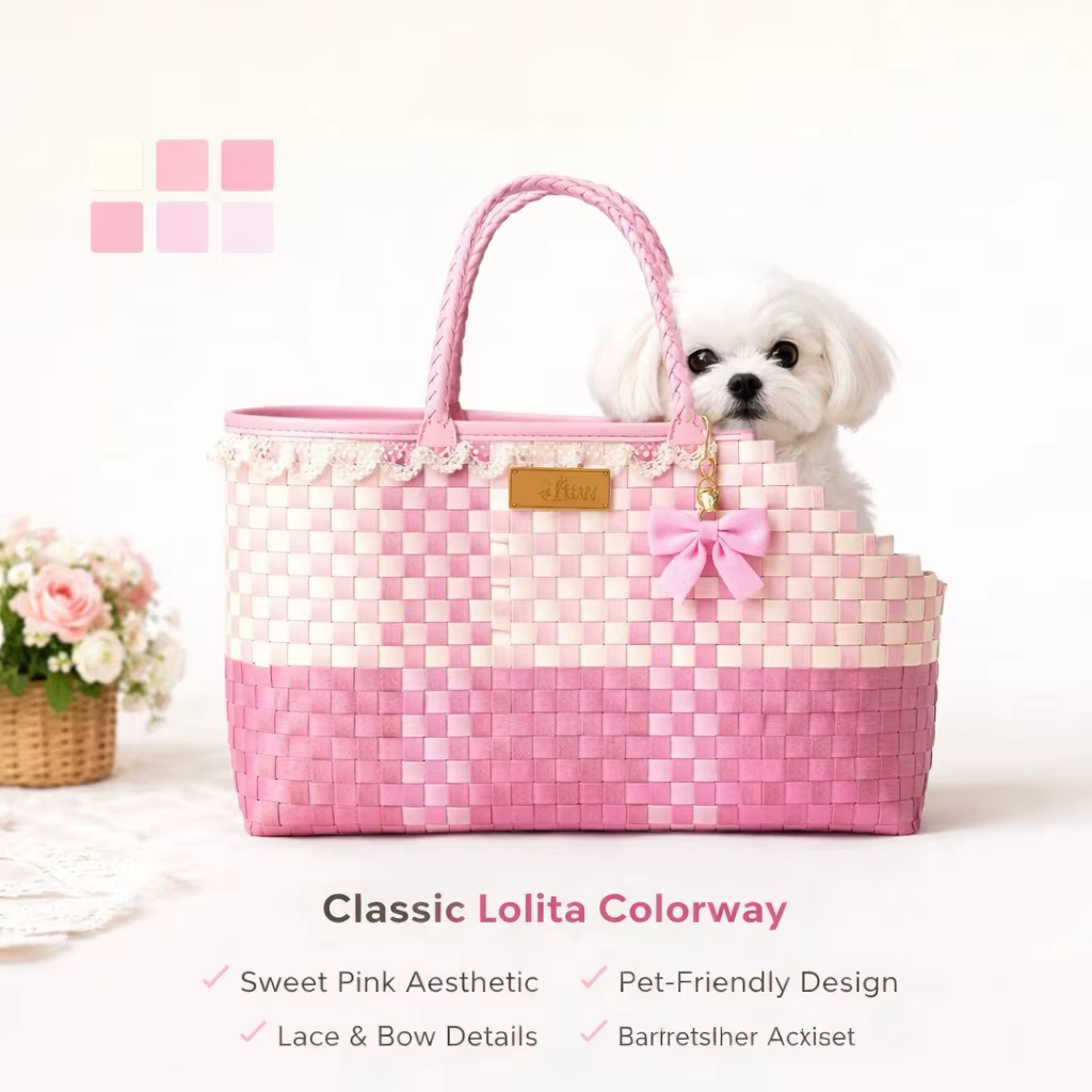 Bolso de mano para perros pequeños con lazo tejido – Paseos cómodos - imagen 3