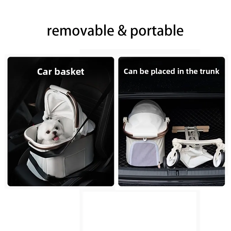 Cochecito para perros desmontable, cochecito para perros y gatos, carrito plegable para cachorros, gatitos, perros, gatos, carretilla de jardín, carrito auxiliar para mascotas, Carrias para bebés - imagen 2