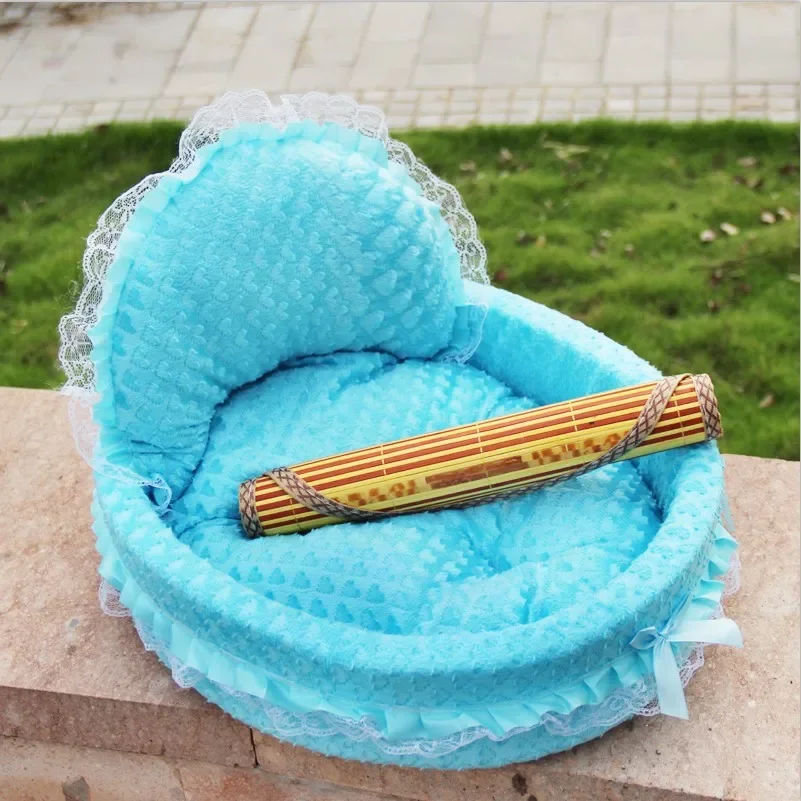 Cama de princesa de encaje para perros, arena para gatos, nido para cachorros, casa suave y cálida para mascotas, perrera para perros pequeños, perrera transpirable para perros pequeños - imagen 5