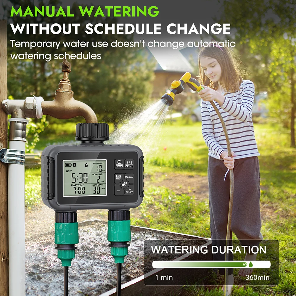 1/2/3-Outlet Irrigation Watering Timer Automatic Garden Flower Watering System Irrigation Timing Control for Lawn Greenhouse - imagen 4