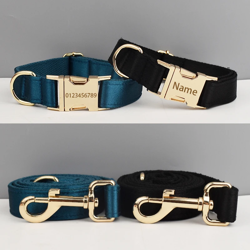 Conjunto de correa de perro personalizada de lujo, logotipo personalizado, pajarita de perro desmontable, collar de perro de diseñador y conjunto de correa - imagen 3