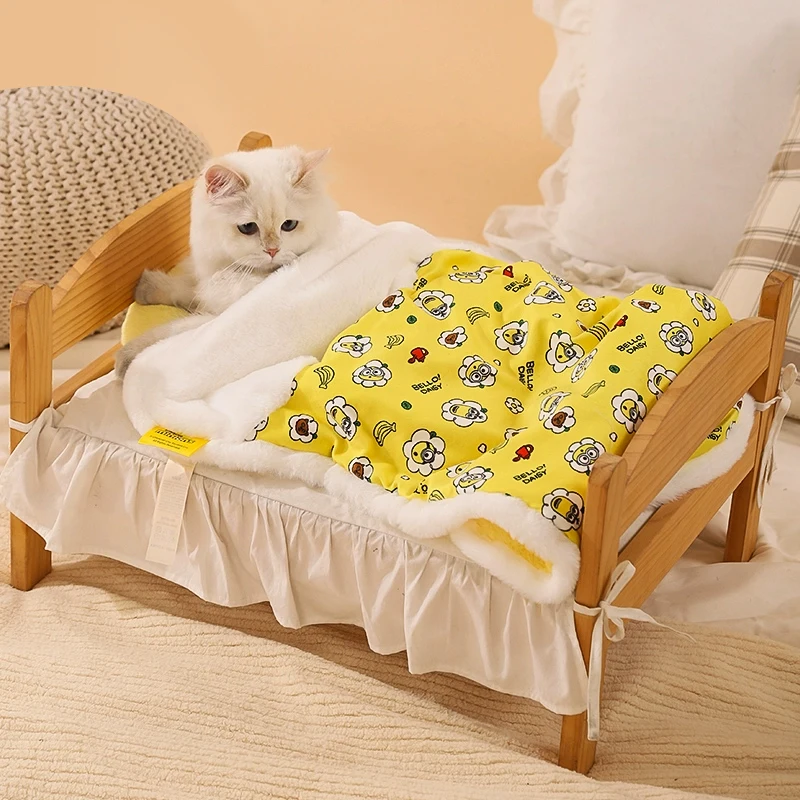 Cama de felpa de doble cara para mascotas, cojín cálido para perros y gatos pequeños, manta acogedora para mascotas, cama acolchada portátil para gatos, cachorros, comodidad suave - imagen 4