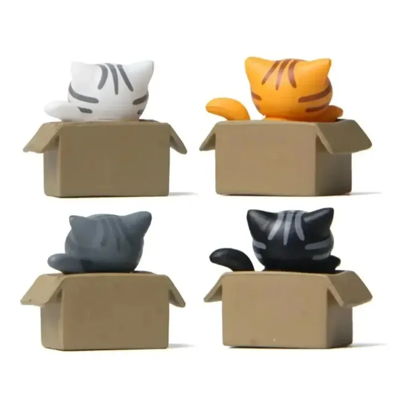 Mini adorno creativo de gato de dibujos animados, micropaisaje, estatua de gatito de jardín de plástico, juguete, figuritas bonitas