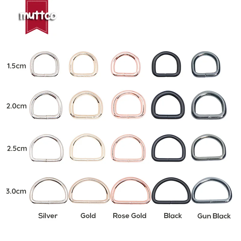 10 unids/lote DIY para Collar de perro 15,20,25,30mm costura de equipaje hecho a mano botón manual D anillo semi anillo hebilla Accesorios - imagen 2