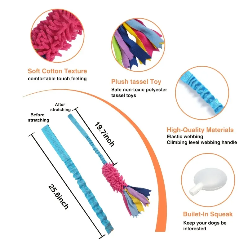 Juguete extractor de cachorros para perros, juguetes chirriantes, juguetes de peluche para perros, juguetes de peluche suave con nudos de cuerdas para perros para diversión y limpieza de dientes - imagen 2