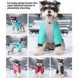 Nueva ropa de otoño e invierno para mascotas, ropa cálida de lana para cachorros, ropa de cuatro patas, ropa de algodón, ropa reflectante para perros, puede conducir perros