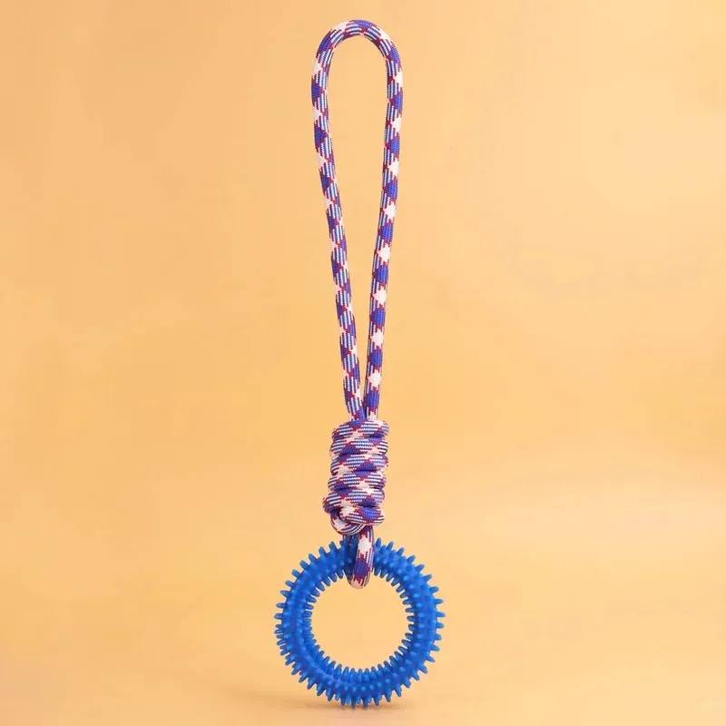 Juguetes para perros, juguetes para masticar para perros, entrenamiento interactivo, anillo de juguete para mascotas, anillo con púas, limpieza de dientes de perro, suministros para mascotas - imagen 2