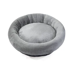 Cama redonda felpa lavable para perros y gatos