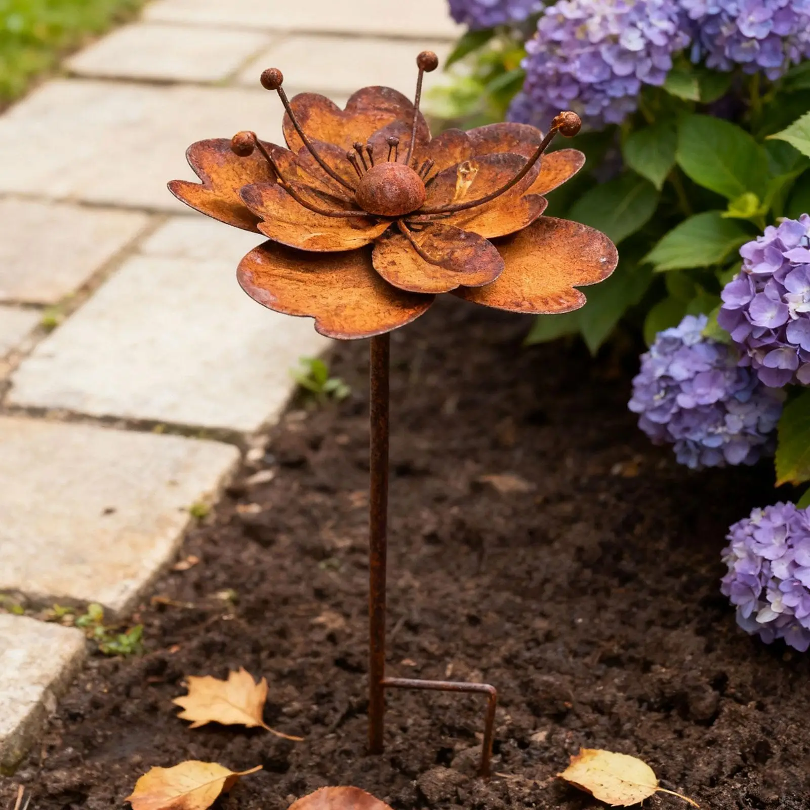 Flowers Garden Stake Lawn Ornament Yard Stake Garden Decor for Yard Pathway Outside