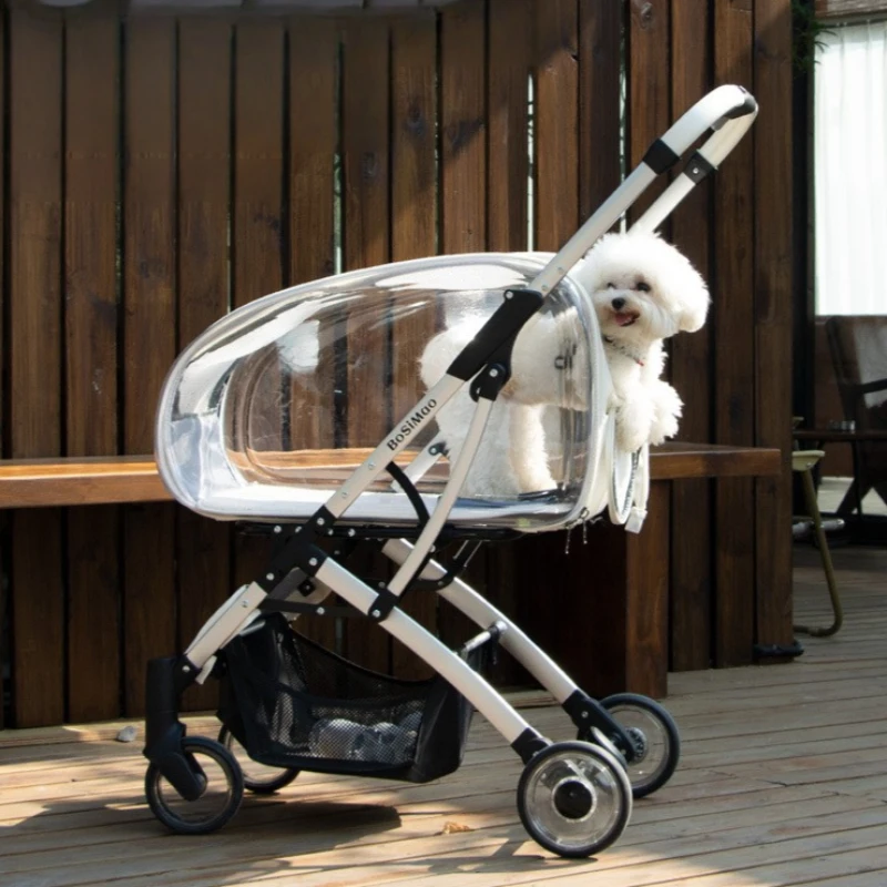 Carrito de paseo 4 ruedas plegable desmontable para cachorros y gatos