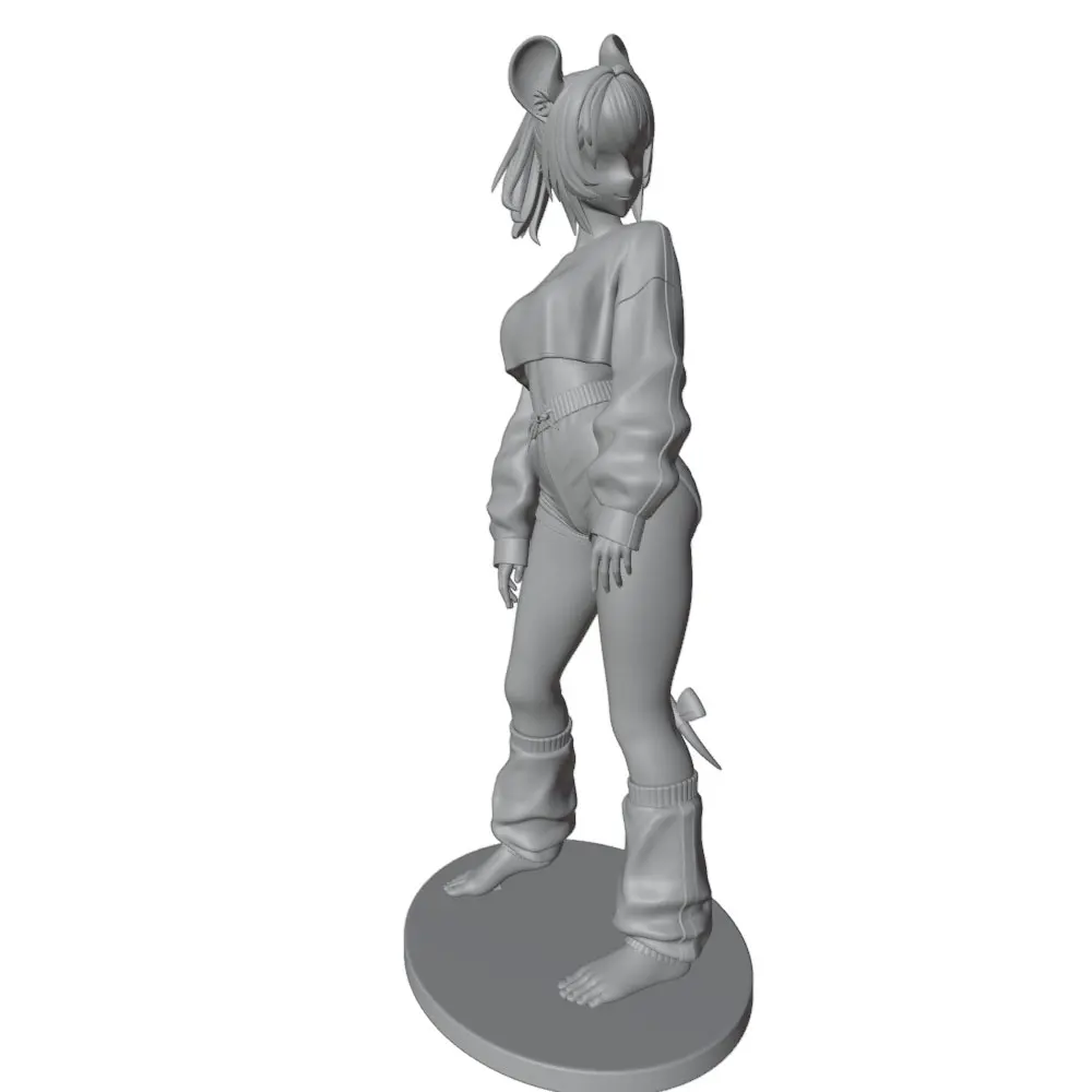 Figura de anime 1/24 impresa en 3D – Modelo gris para montar - imagen 2