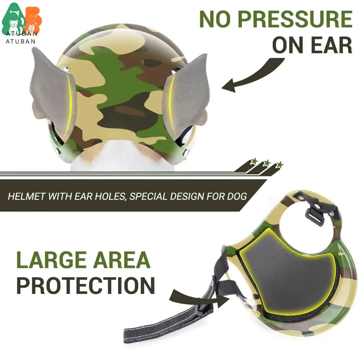 Casco para perros pequeños, casco de bicicleta para perros con orificio para la oreja, casco de motocicleta para perros, sombrero para mascotas para conducción al aire libre, gorra para cachorros - imagen 3