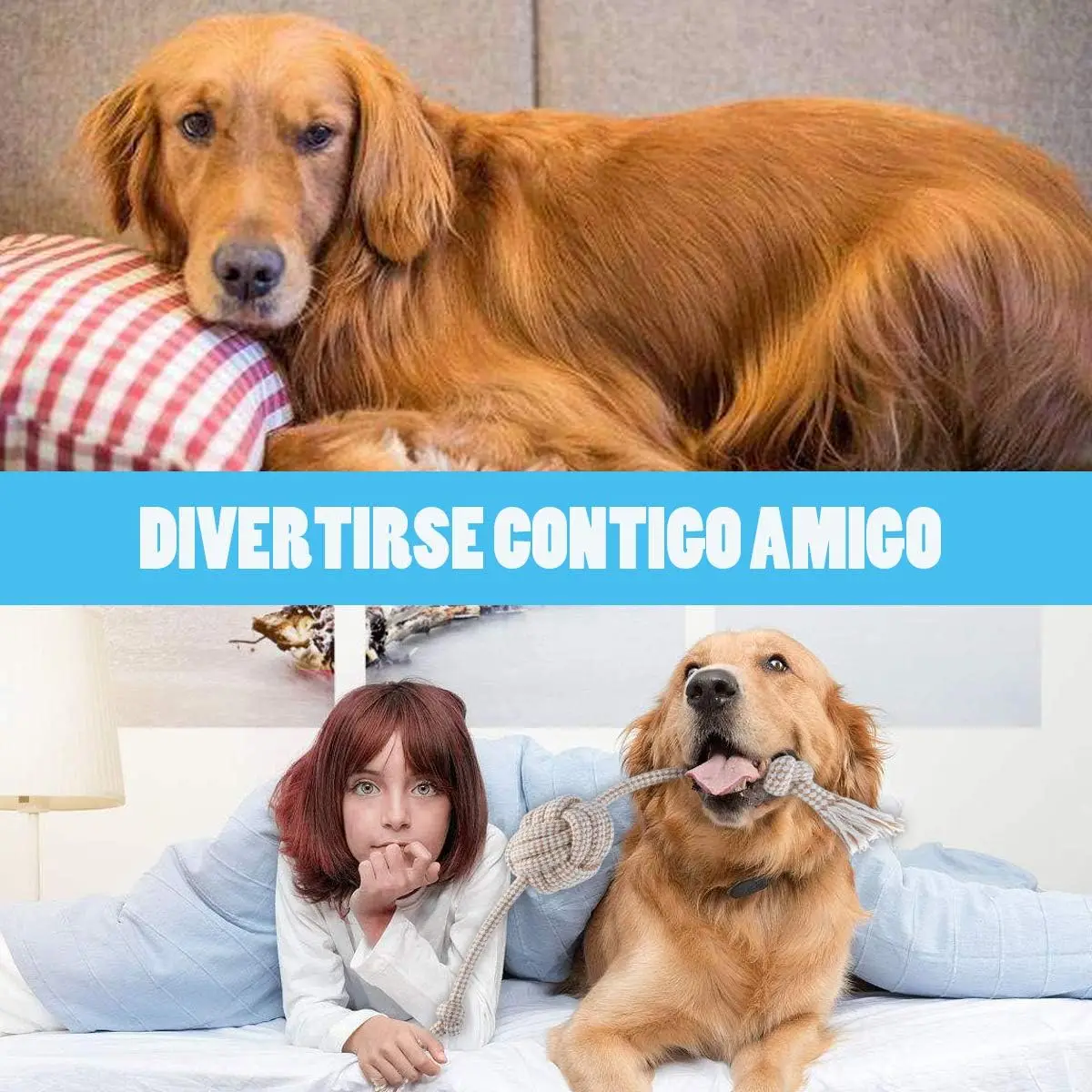 Juguete para morder con cuerda de algodón, nudos: gatos y perros - imagen 5