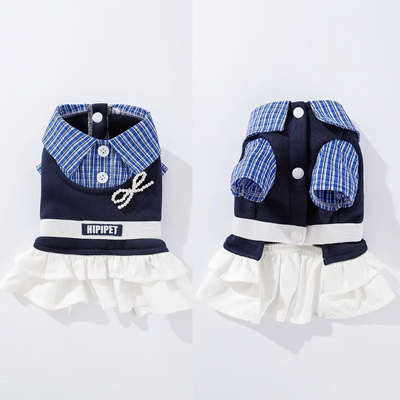 Otoño Invierno mascota falda vestido pareja traje para perros pequeños y medianos |   Ropa para clima frío para cachorros - imagen 4