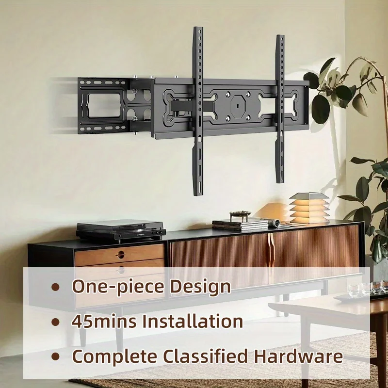 Soporte de pared Universal para TV de 32-70 pulgadas, brazo articulado de movimiento completo con inclinación giratoria, carga máxima extensible, 110 libras, fácil instalación - imagen 3