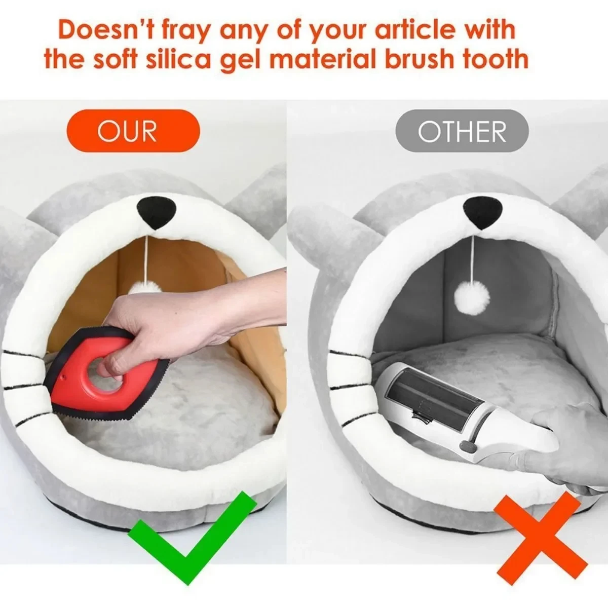 Removedor de pelo para mascotas, cepillo de pelo de animales para sofá, coche, dispositivo de limpieza de alfombras, herramienta de limpieza de pelo para perros y mascotas - imagen 4