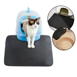 Estera antideslizante doble capa para arena de gatos lavable 30x30 cm