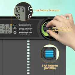 Puerta automatica para gallinero con bateria, temporizador y LCD