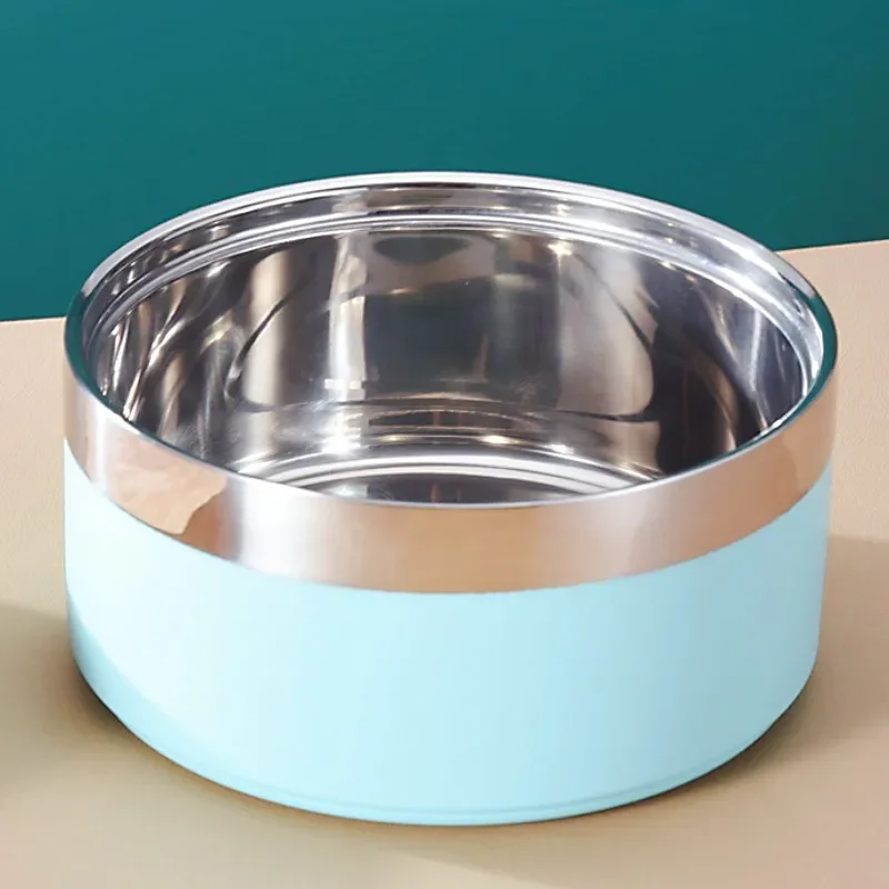 Cuenco de comida para perros, cuenco de acero inoxidable para perros, cuencos de agua de doble capa para alimentación de perros, cuencos antideslizantes para beber para gatos, alimentador, suministros para mascotas - imagen 5