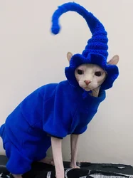 Gorro de lana para gato Sphynx – Tejido a mano para Halloween y Navidad