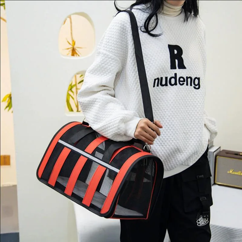 Jaula plegable portátil para gatos, bolsa transpirable, jaula para perros, accesorios para gatos, verano - imagen 2