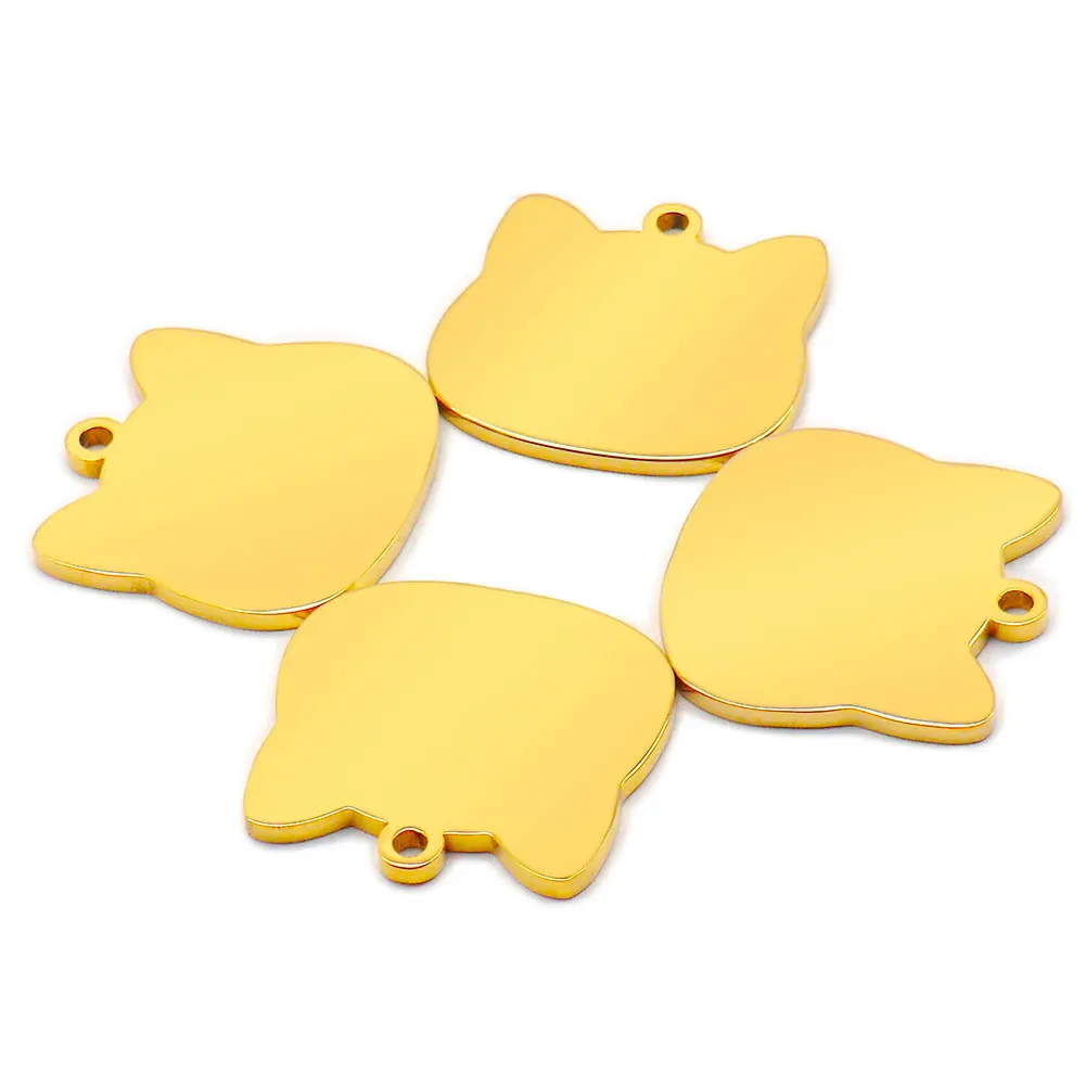 Etiquetas de identificación de acero inoxidable de alta calidad para perro, Collar COLGANTE para gato, joyería con espejo, accesorios para Collar de Mascota, 100 Uds. - imagen 4