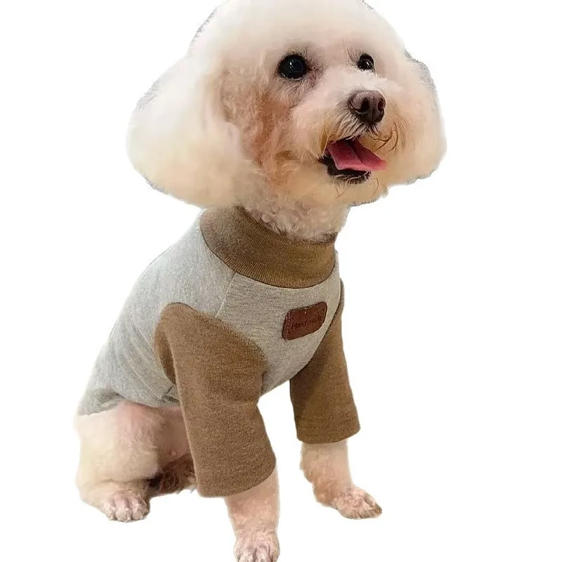 Camisa con Base contrastante para mascotas, ropa para mascotas con bonito oso de peluche para perros pequeños, ropa para perros pequeños, ropa para cachorros, otoño e invierno - imagen 5
