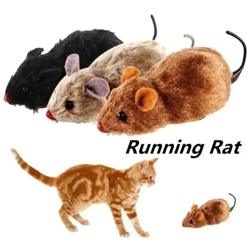 Nuevo 1 unidad de ratón de peluche realista divertido, rata para correr, juguete para gatos, perros, ratón trasero, mascotas, niños, Color aleatorio - imagen 2