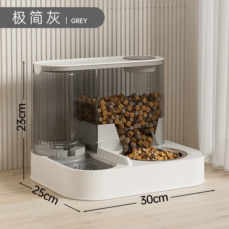 Cuenco para gatos, cuenco para perros, lavabo de comida para gatos, alimentador automático de agua potable, cuencos dobles integrados de acero inoxidable, productos para mascotas - imagen 5