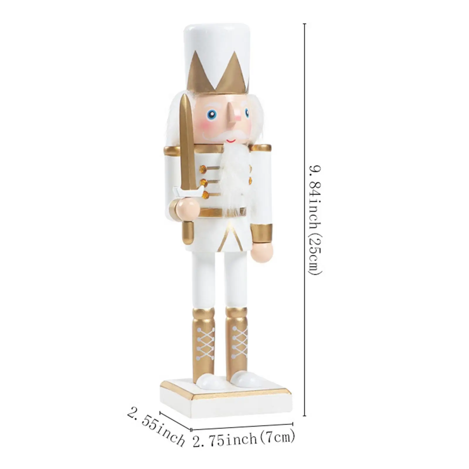 Nutcracker Figurine Ornament Decorative Traditional Freestanding Christmas Decoration for Mantel Fireplace Festive Office