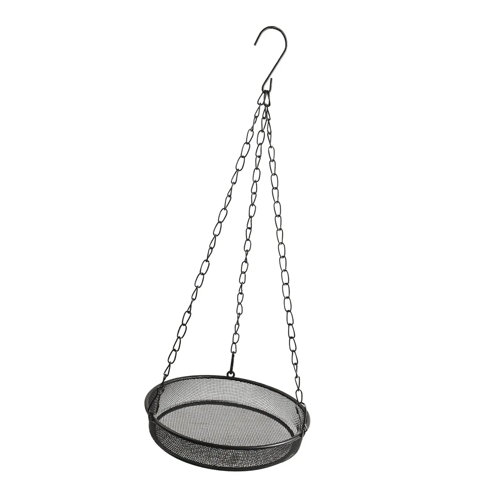 Hanging Bird Feeder Practical Multifunction Easy Clean Waterprood Sturdy Iron Metal Mesh Tray for Tree Outside Yard Balcony Home