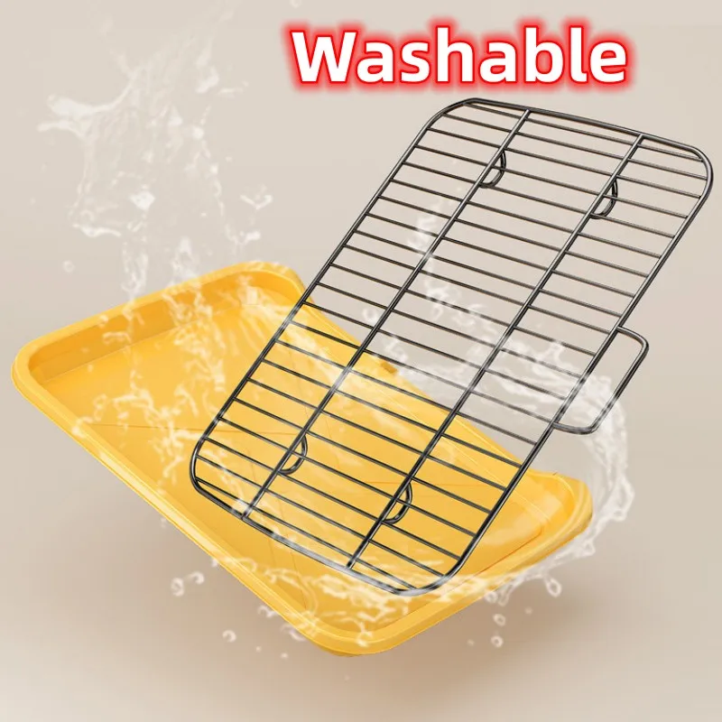 Inodoro de Interior para perros, caja de arena de acero inoxidable, antisalpicaduras, herramientas de limpieza, suministros para mascotas - imagen 4