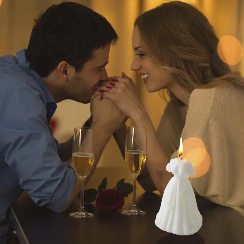 Velas de soja perfumadas para vestido de novia, velas de boda estéticas, velas hechas a mano para el hogar, favores de boda para invitados románticos - imagen 4