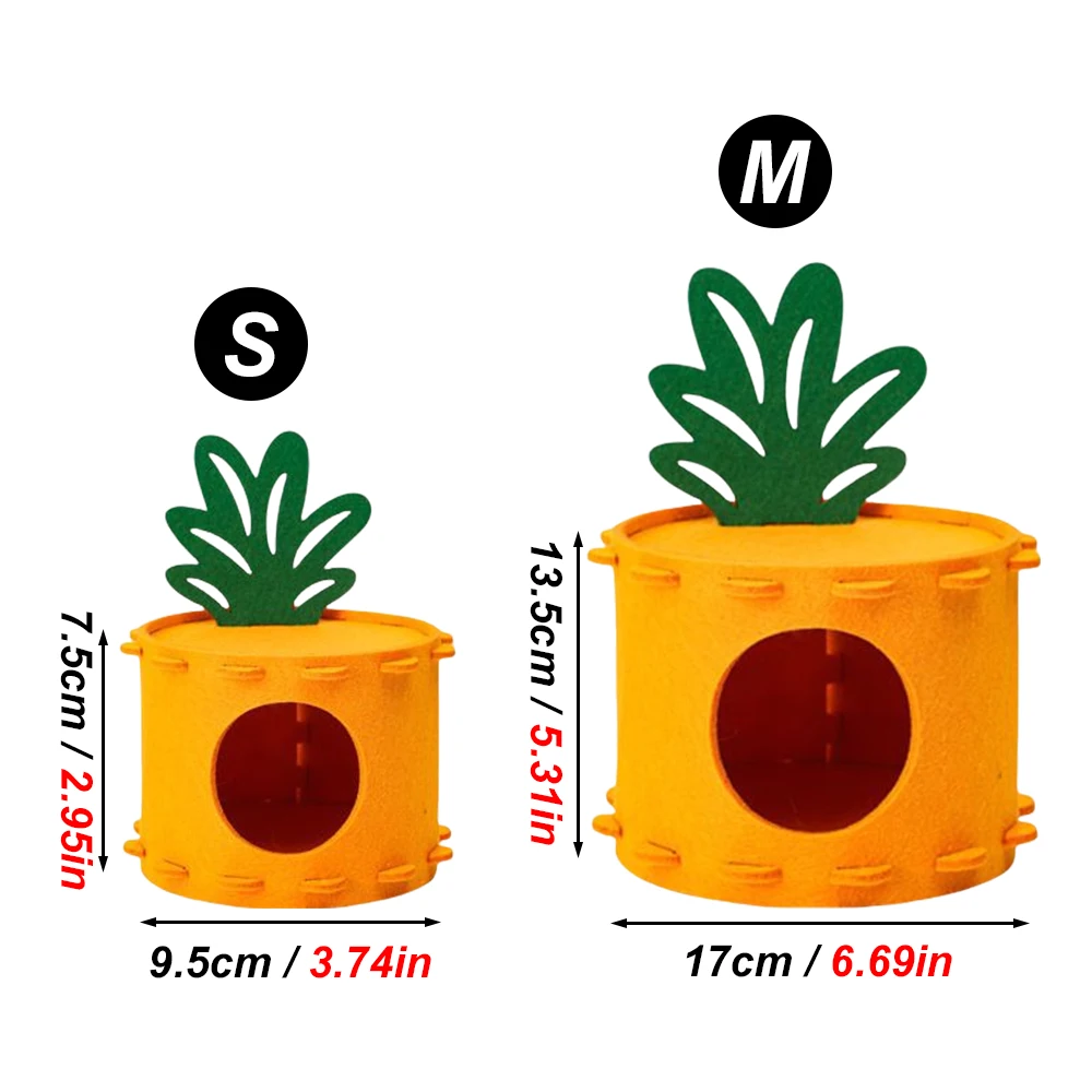 Casa para hámster en forma de zanahoria, túnel oculto con tocón de dibujos animados, juguete para mascotas, animales pequeños, hámsteres, conejos, casa de juegos, nido de cama, 1 ud. - imagen 3