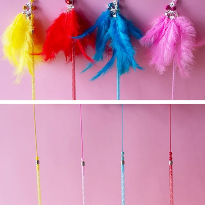 Juguete para gatos con plumas, palo de rompecabezas para gatos, juguetes para gatos con plumas coloridas, palo con mango retráctil interactivo, juguete para gatos con campana, productos para mascotas - imagen 3