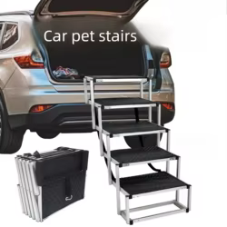 Escalera portátil de aluminio para perros grandes – Plegable y resistente